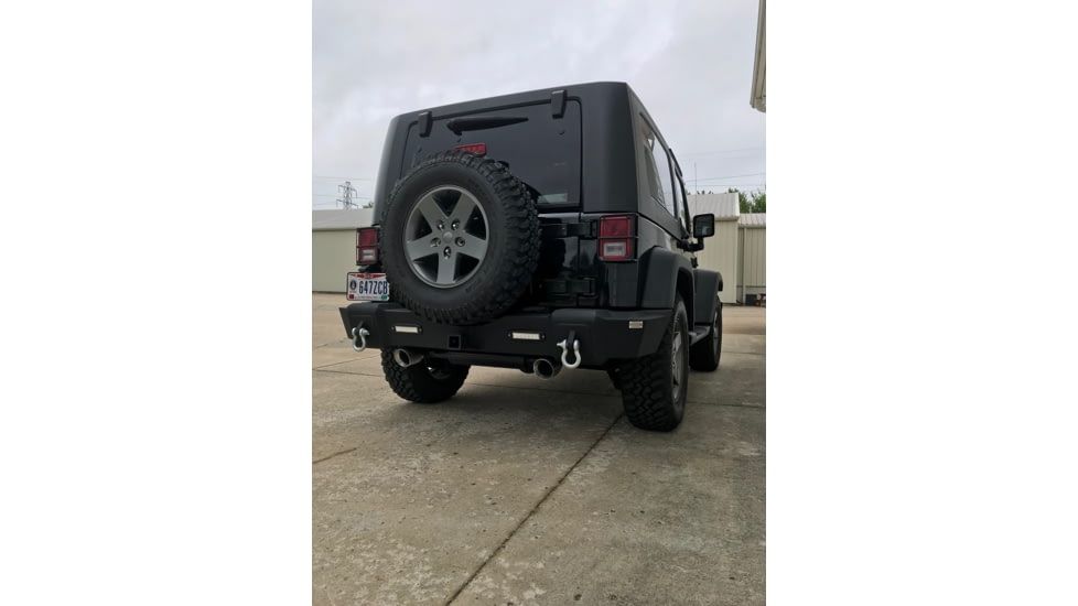 Fishbone Offroad Fishbone Rear Bumper w/LEDs, Jeep Wrangler JK 2007 - 2018, Black Textured, FB22032