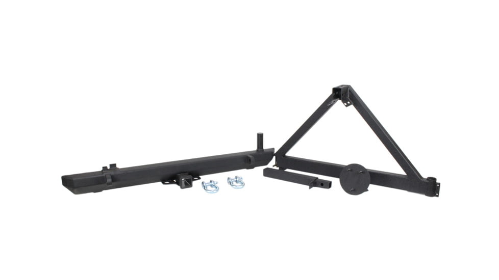 Fishbone Offroad Fishbone Rear Bumper w/Tire Carrier, Jeep Wrangler TJ /YJ 1987 - 2006, Black Textured, FB22017