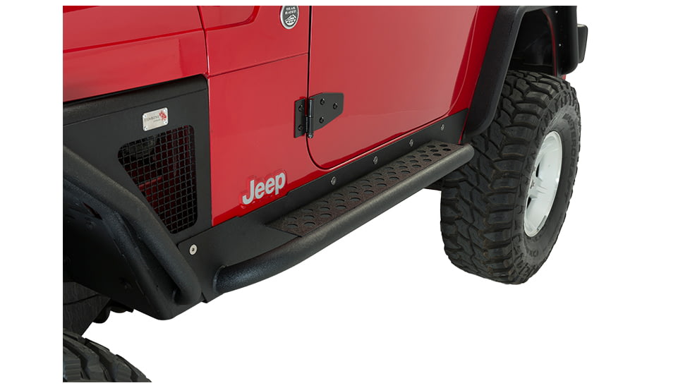 Fishbone Offroad Fishbone Rock Slider w/Tube Step, Jeep Wrangler TJ 1997 - 2006, Black Textured, FB23028