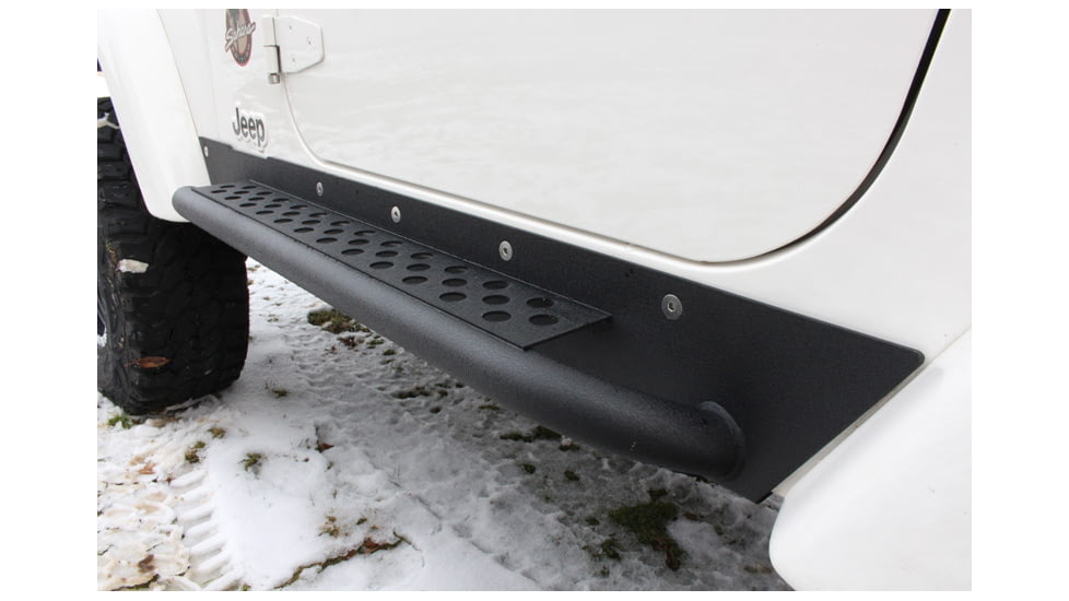 Fishbone Offroad Fishbone Rock Slider w/Tube Step, Jeep Wrangler TJ 1997 - 2006, Black Textured, FB23028