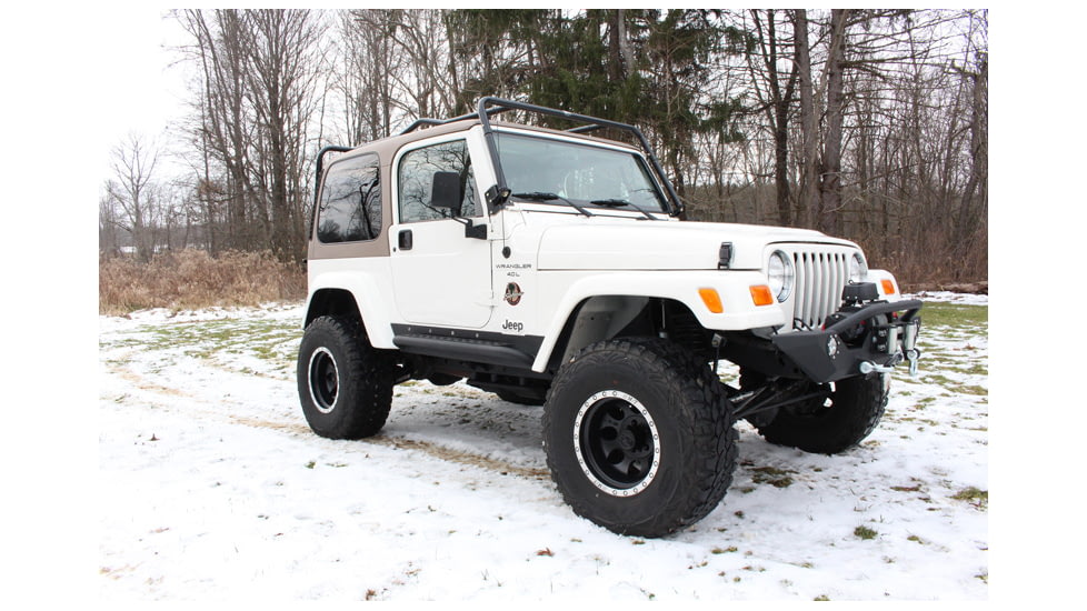 Fishbone Offroad Fishbone Rock Slider w/Tube Step, Jeep Wrangler TJ 1997 - 2006, Black Textured, FB23028