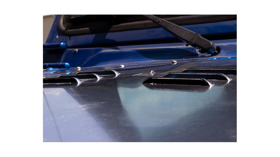 Fishbone Offroad Fishbone TJ Hood Louver, Jeep Wrangler TJ 2003 - 2006, Black Powder, FB31132