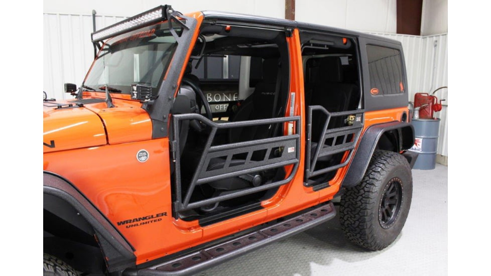 Fishbone Offroad Front and Rear Tube 4 Doors, Jeep Wrangler JK 2007 - 2018, Black Textured, FB24022