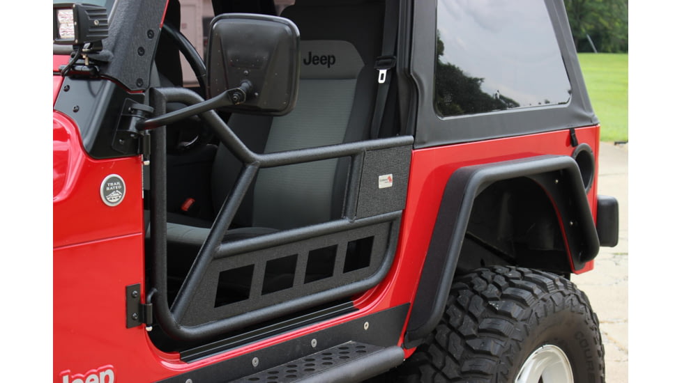 Fishbone Offroad Front Tube Doors, Jeep Wrangler TJ 1997 - 2006, Black Textured, FB24077