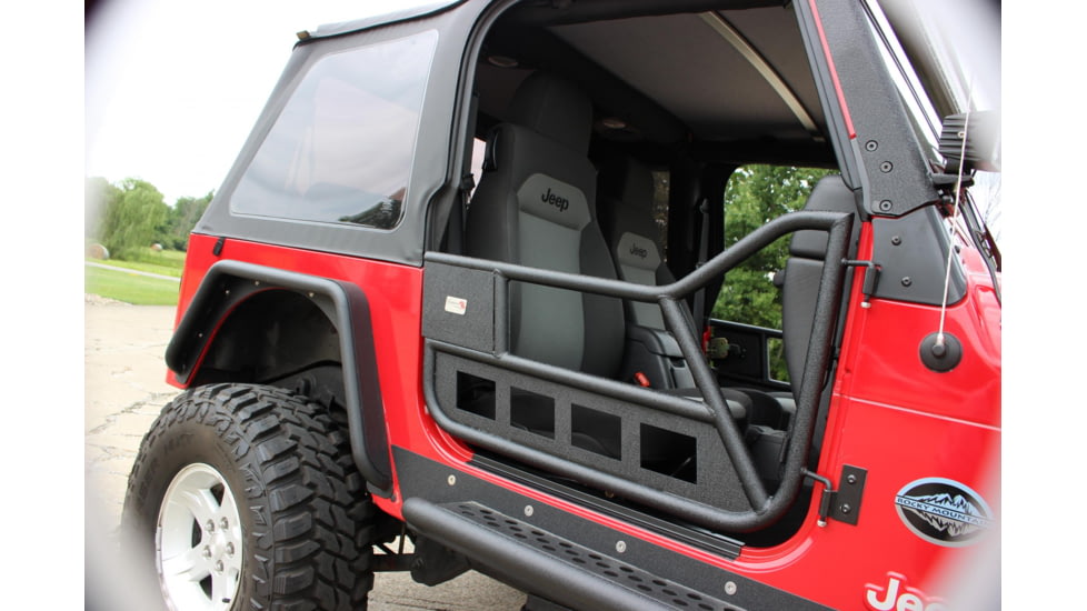 Fishbone Offroad Front Tube Doors, Jeep Wrangler TJ 1997 - 2006, Black Textured, FB24077