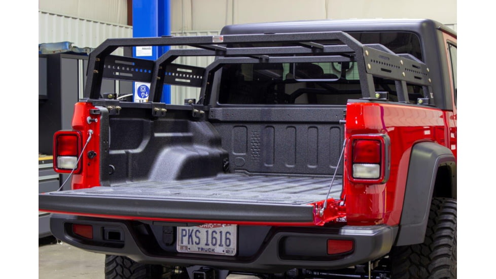 Fishbone Offroad Gladiator Bed Rack Tackle Rack for Jeep Gladiator JT 2018 - 2020, Black, FB22150