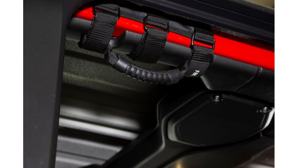 Fishbone Offroad Grab Handles w/ Three Straps, Black, FB55153
