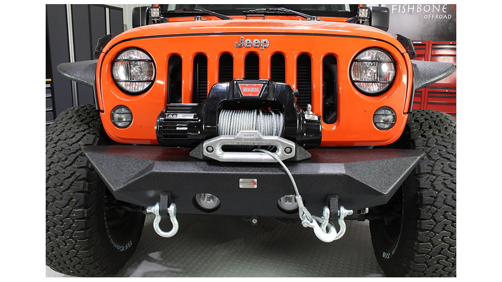 Fishbone Offroad Manowar JK Front Winch Bumper, Jeep Wrangler JK 2007 - 2018, Black Textured, FB22045