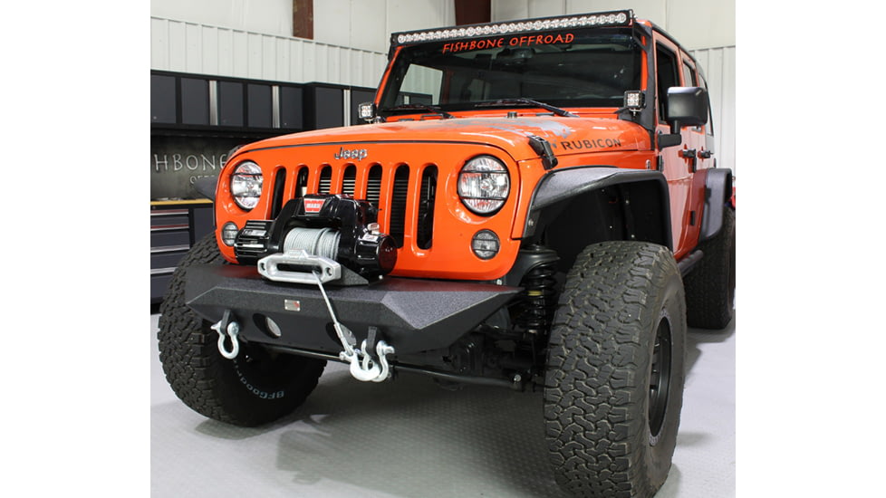 Fishbone Offroad Manowar JK Front Winch Bumper, Jeep Wrangler JK 2007 - 2018, Black Textured, FB22045