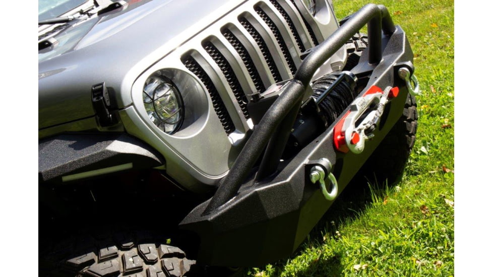 Fishbone Offroad Mid-Width Winch Front Bumper, Jeep Wrangler JL 2018 - 2020, Black Textured, FB22088