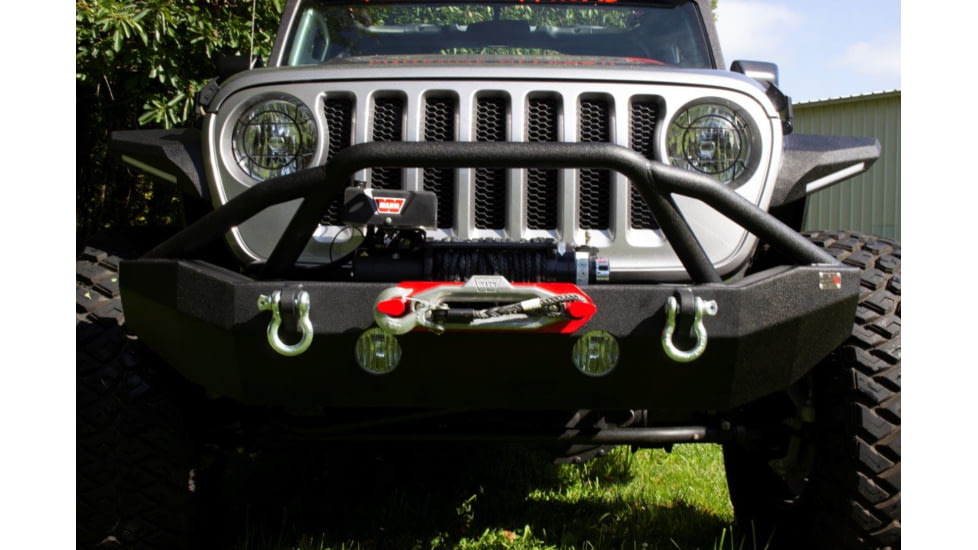 Fishbone Offroad Mid-Width Winch Front Bumper, Jeep Wrangler JL 2018 - 2020, Black Textured, FB22088