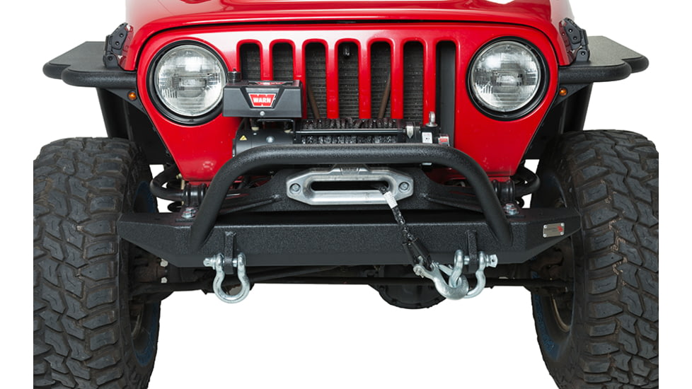Fishbone Offroad Piranha Front Bumper w/Winch Guard, Jeep Wrangler TJ 1997 - 2006, Black Textured, FB22048