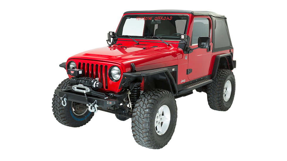 Fishbone Offroad Piranha Series Winch Plate, Jeep Wrangler TJ 1997 - 2006, Black Textured, FB21052