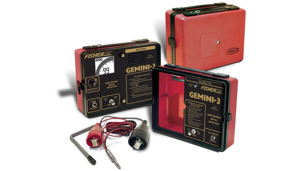 Fisher Gemini-3 Metal Detector, Black, Standard, GEMINI3