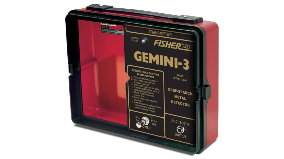 Fisher Gemini-3 Metal Detector, Black, Standard, GEMINI3
