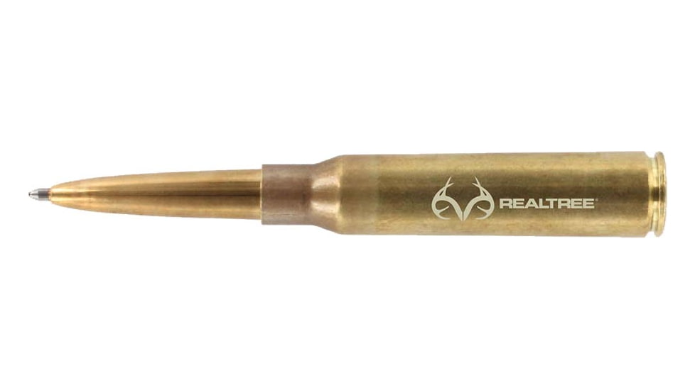 Fisher Space Pen .338 Caliber LAPUA Mag Brass Casing Space Pen with RealTree Logo, Raw Brass, 338-RT