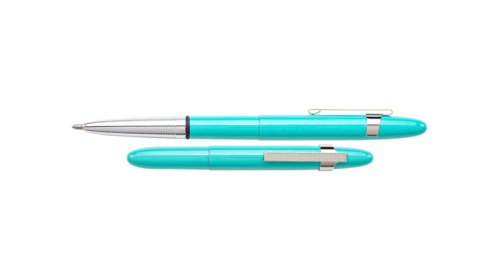 Fisher Space Pen Bullet Space Pen, PR-4 Black Ink, Medium Point, 5.25 / 3.75 in Length, Gift Boxed, w/ Clip, Tahitian Blue, 400TBLCL