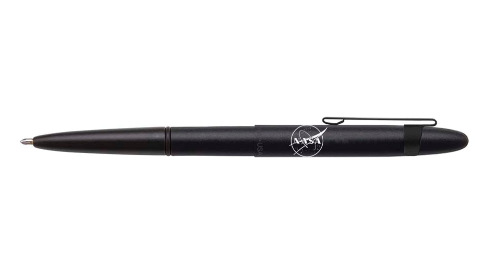 Fisher Space Pen Bullet Space Pen w/ NASA Meatball Logo &amp; Pocket Clip, Matte Black, 400BCL-NASAMB