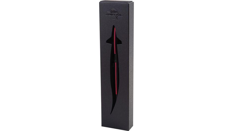 Fisher Space Pen Fire Fighter &amp; First Responder Space Pen, PR-4 Black Ink, Medium Point, 5.27 in Length, Matte, Gift Boxed, Black/Red, M4BFFR