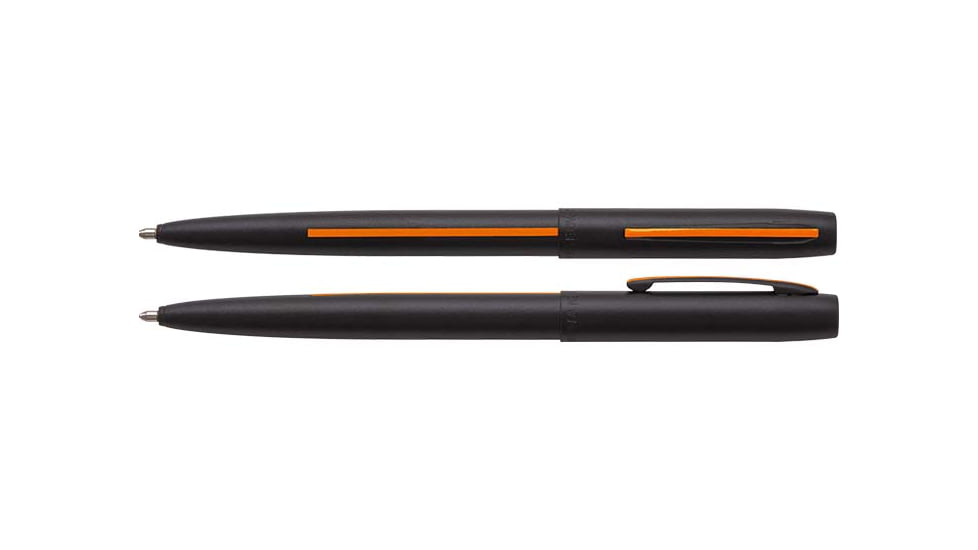 Fisher Space Pen Non-Reflective Search &amp; Rescue Cap-O-Matic Space Pen, Matte Black/Orange Line, M4BSROL