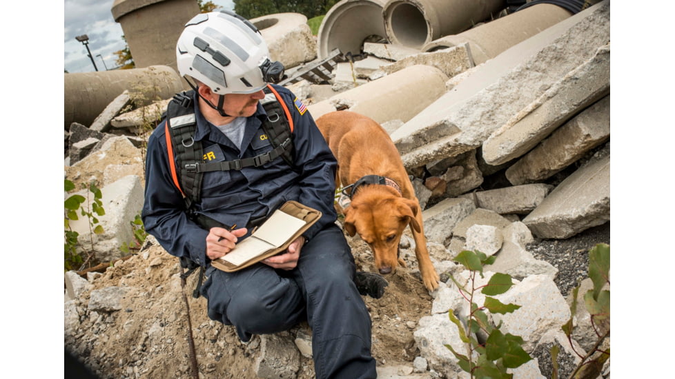 Fisher Space Pen Non-Reflective Search &amp; Rescue Cap-O-Matic Space Pen, Matte Black/Orange Line, M4BSROL