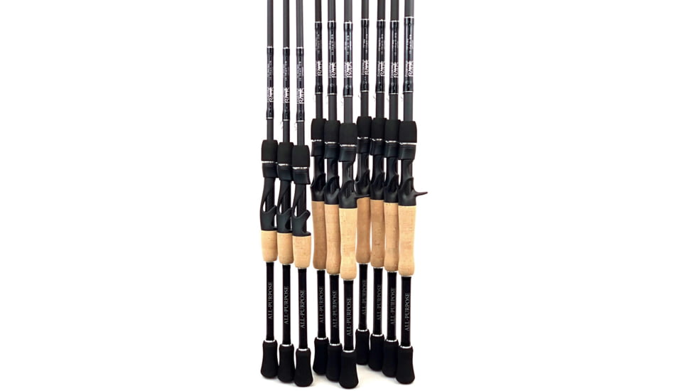 Fitzgerald Fishing All Purpose Series Rods, Medium Spinning, Black, 7ft6in, AP76MS