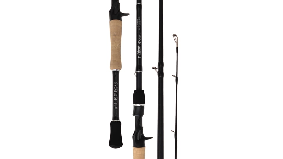 Fitzgerald Fishing All Purpose Series Rods, Medium Spinning, Black, 7ft6in, AP76MS