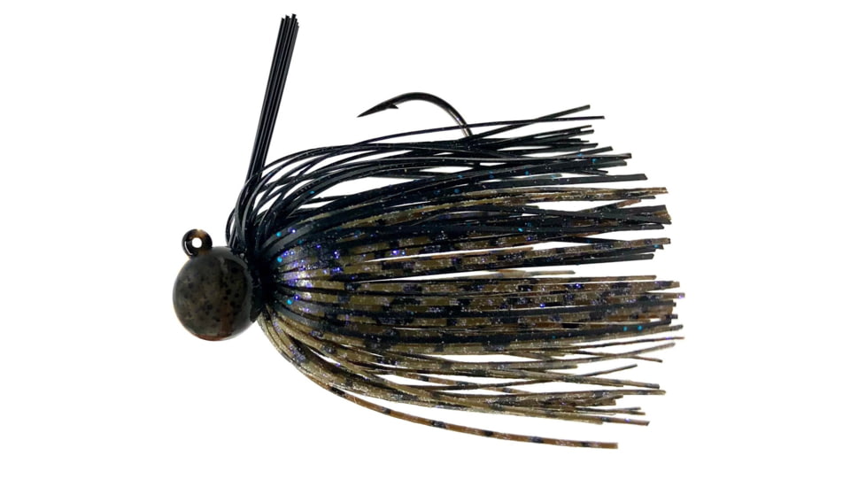 Fitzgerald Fishing Thrift Tungsten Micro Jig, Green Pumpkin/ Black/ Blue, 1/2oz, FFTMJ12GPBBF