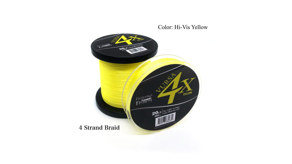 Fitzgerald Fishing Vursa Braid 4X Line, 30lb, Yellow, 300yds, VBY4X30300