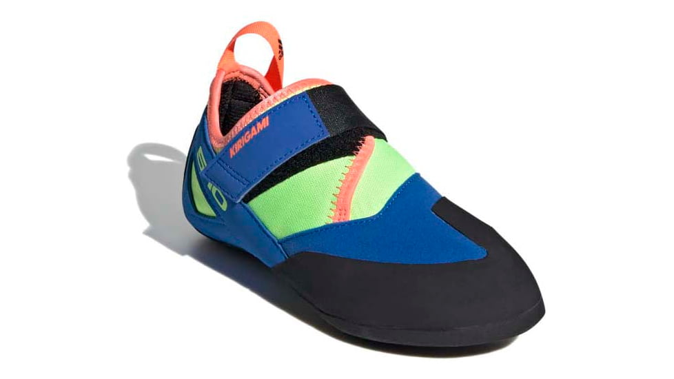 Five Ten Kirigami Climbing Shoes - Kids, Glory Blue/Signal Coral/Signal Green, 1, EE9435-1
