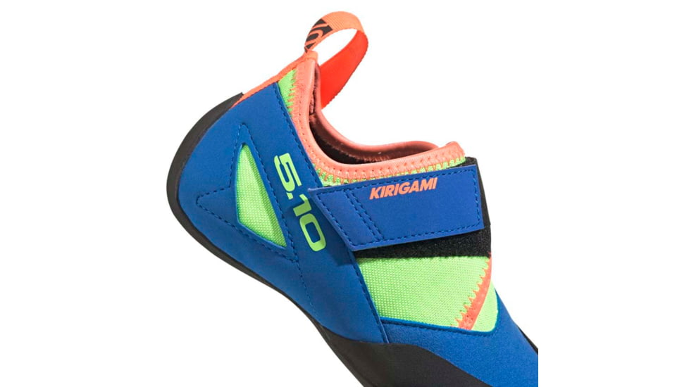 Five Ten Kirigami Climbing Shoes - Kids, Glory Blue/Signal Coral/Signal Green, 1, EE9435-1