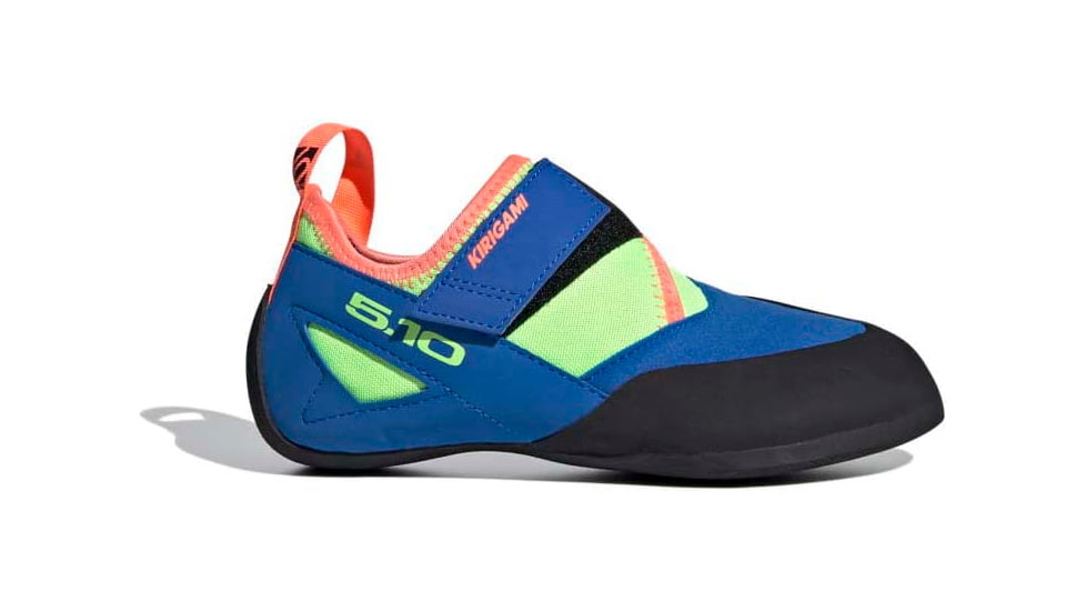 Five Ten Kirigami Climbing Shoes - Kids, Glory Blue/Signal Coral/Signal Green, 1, EE9435-1