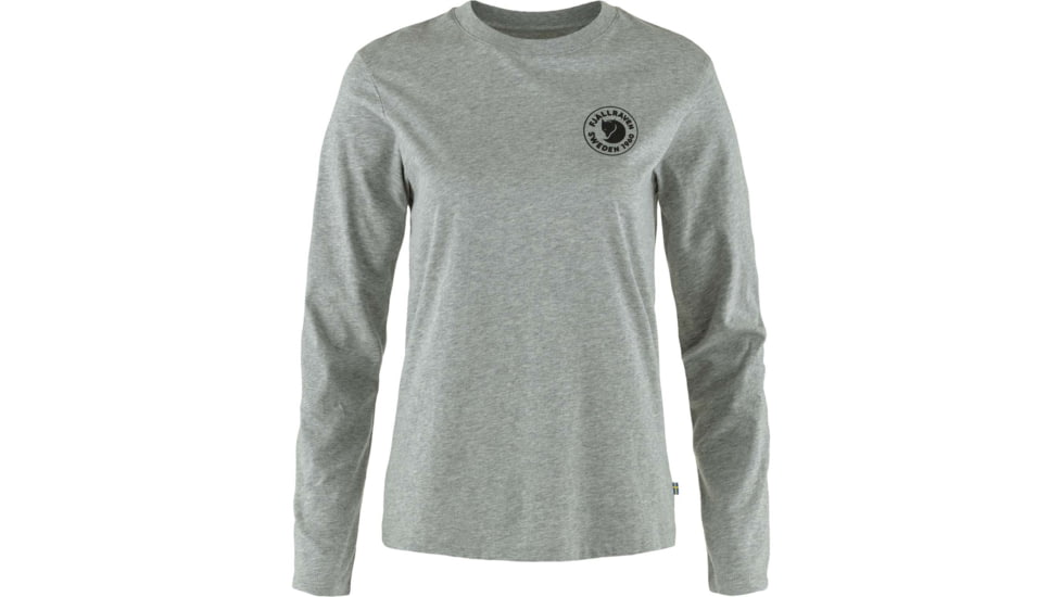 Fjallraven 1960 Logo T-Shirt Long Sleeve - Womens, Grey/Melange, Medium, F86989-020-999-M