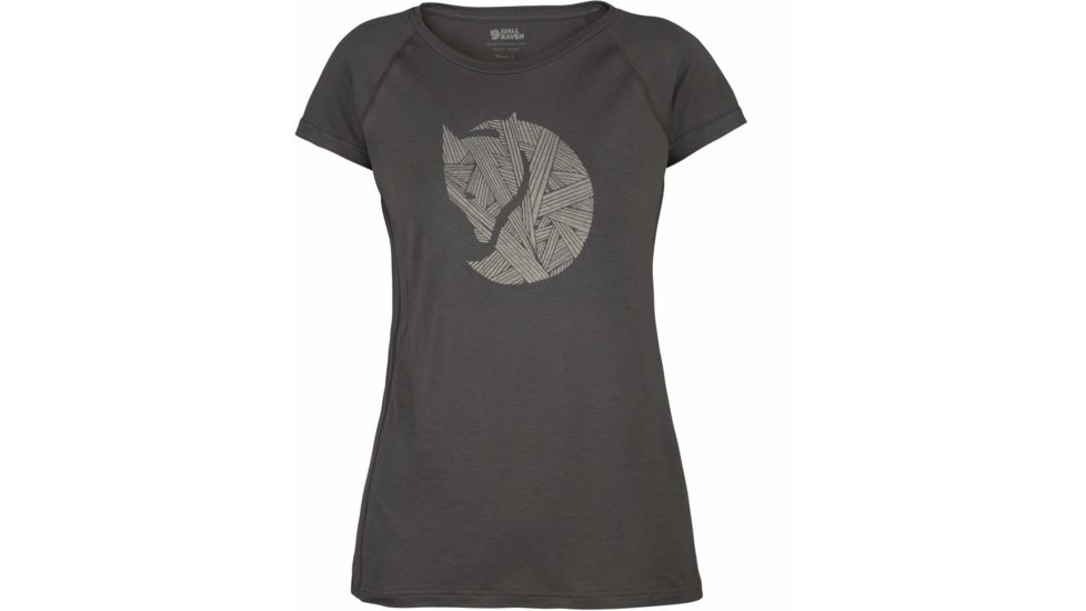 Fjallraven Abisko Trail Print T-Shirt - Women's-Dark Grey-Small