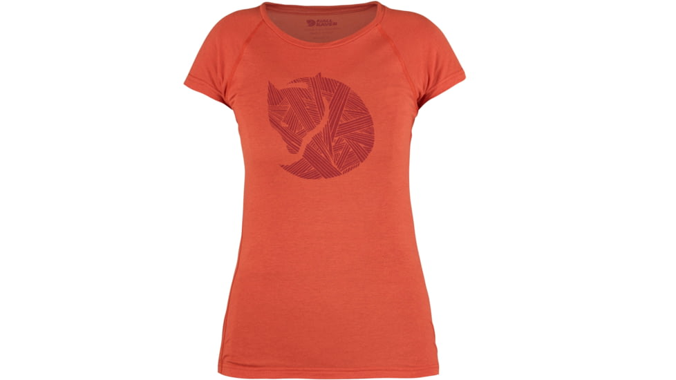 Fjallraven Abisko Trail Print T-Shirt - Women's-Flame Orange-Large