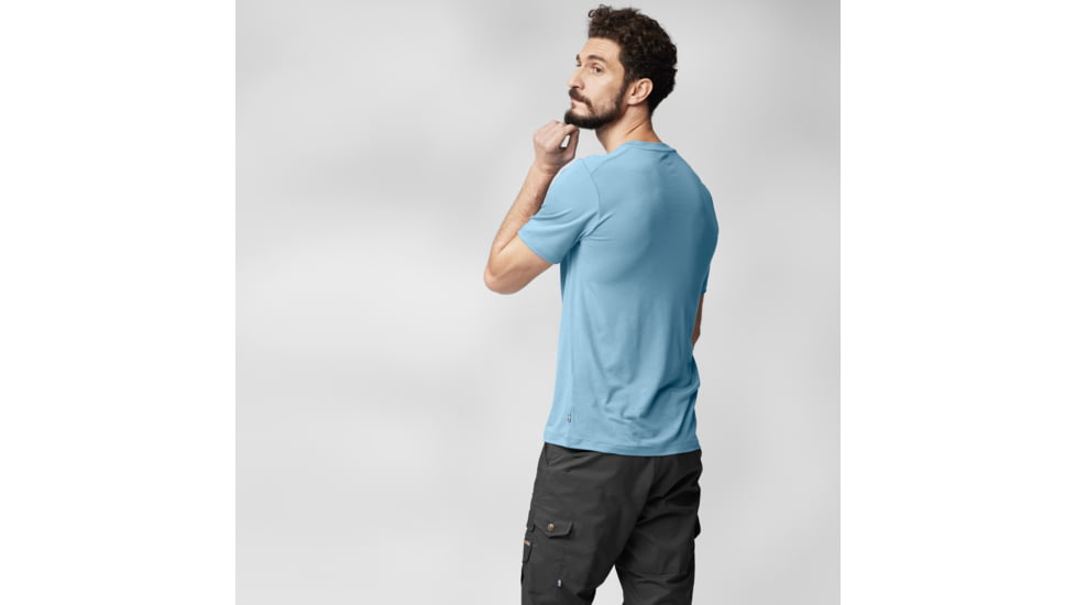Fjallraven Abisko Wool Logo Short Sleeve - Mens, Dawn Blue, Small, F86977-543-S