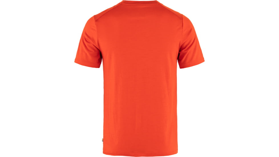 Fjallraven Abisko Wool Logo Short Sleeve - Mens, Flame Orange, Large, F86977-214-L