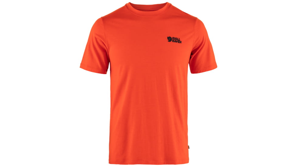 Fjallraven Abisko Wool Logo Short Sleeve - Mens, Flame Orange, Large, F86977-214-L