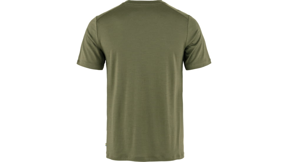 Fjallraven Abisko Wool Logo Short Sleeve - Mens, Laurel Green, Extra Small, F86977-625-XS