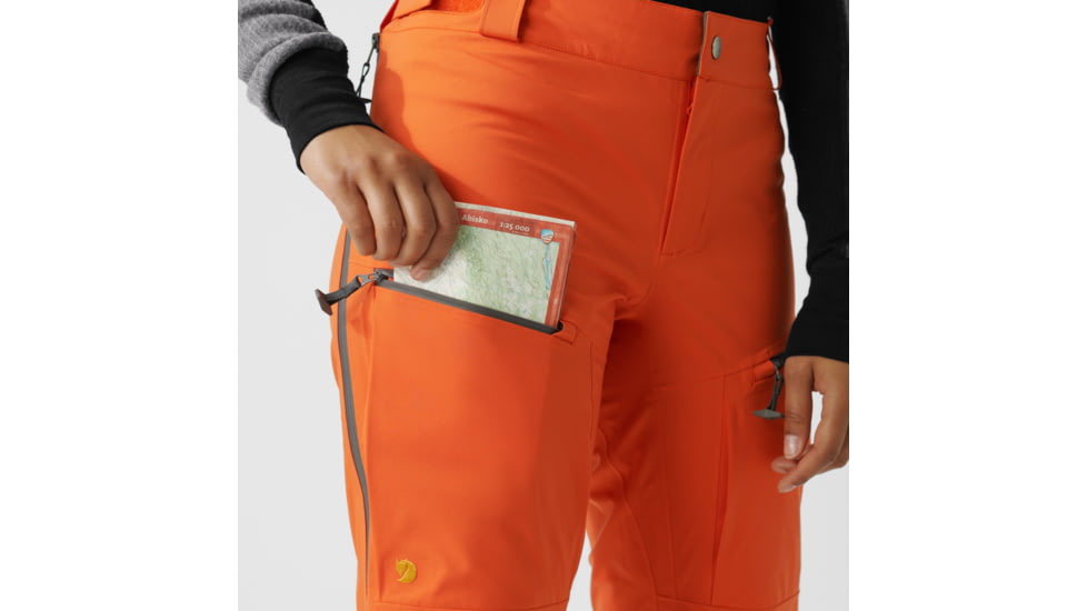 Fjallraven Bergtagen Eco-Shell Trousers - Womens, Hokkaido Orange, 48, F86632-208-48