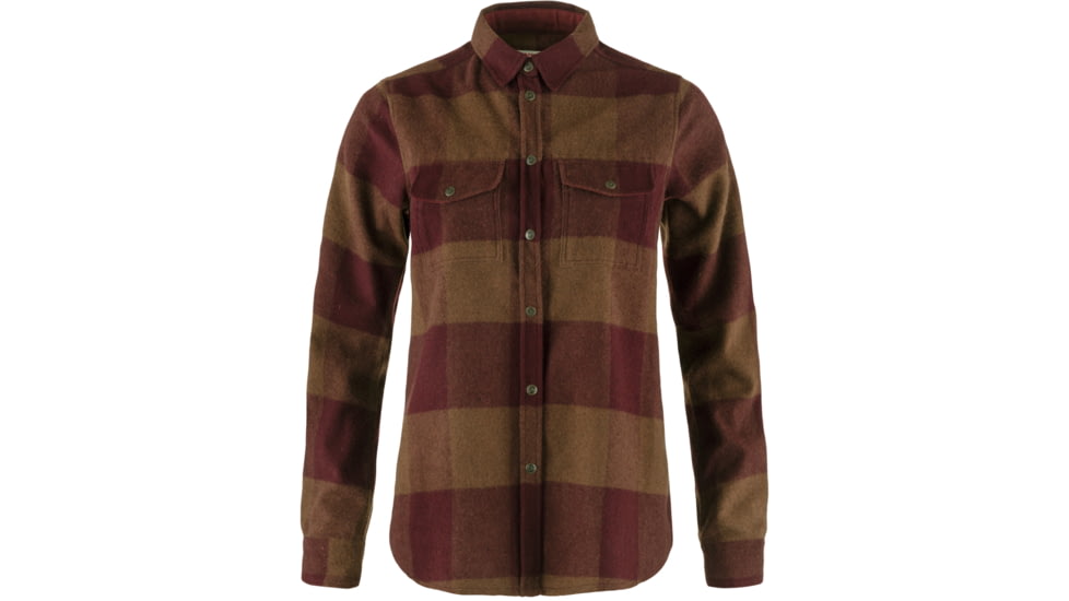 Fjallraven Canada Shirt - Womens, Autumn Leaf/Bordeaux Red, Small, F90835-215-347-S