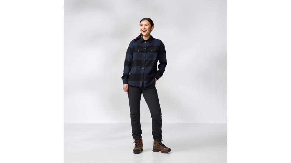 Fjallraven Canada Shirt - Womens, Navy/Black, Extra Small, F90835-560-550-XS