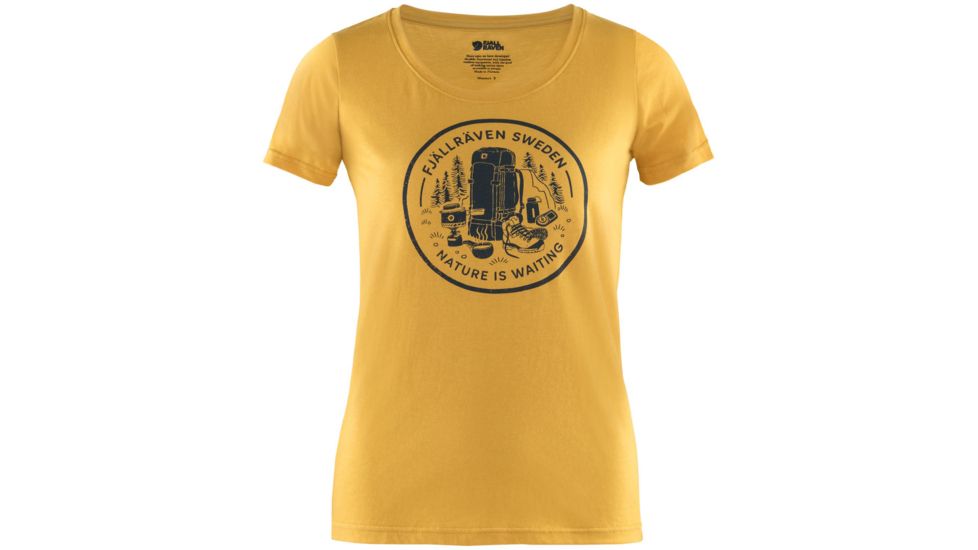 Fjallraven Fikapaus T-Shirt - Womens, Ochre, Small, F83512-160-S