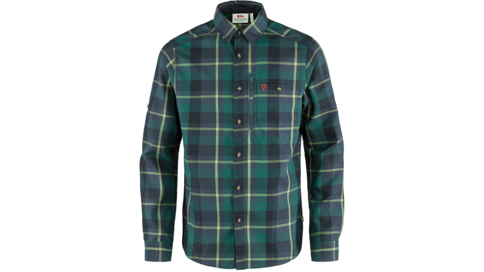 Fjallraven Fjallglim Shirt - Mens, Arctic Green-Navy, Extra Large, F81380-667-560-XL