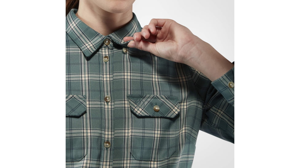Fjallraven Fjallglim Stretch Shirt Long Sleeve - Womens, Frost Green, Medium, F89901-664-M