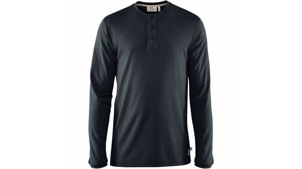 Fjallraven Greenland Re-Cotton Buttoned Long Sleeve - Mens, Dark Navy, Extra Small, F87213-555-XS