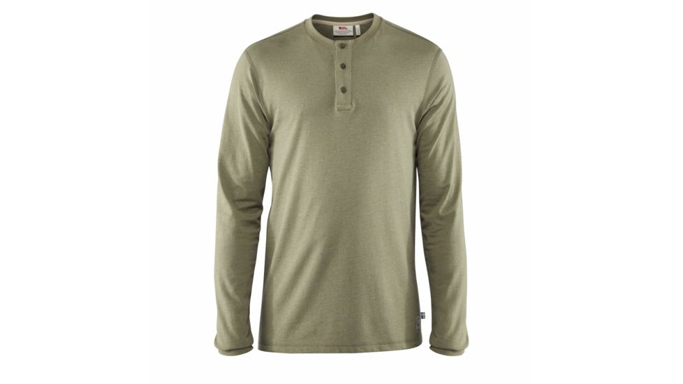 Fjallraven Greenland Re-Cotton Buttoned Long Sleeve - Mens, Green, Small, F87213-620-S