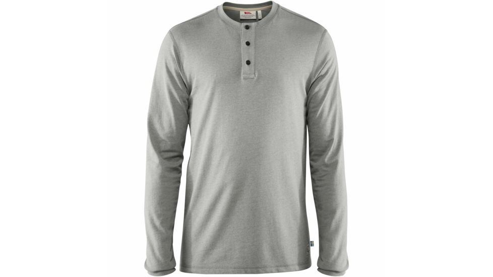 Fjallraven Greenland Re-Cotton Buttoned Long Sleeve - Mens, Grey, 2XL, F87213-20-XXL