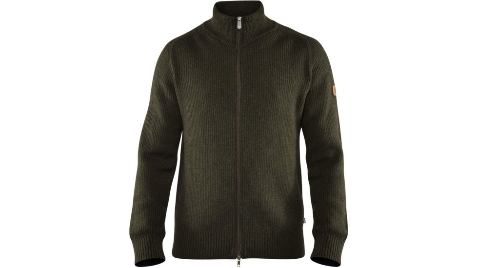 Fjallraven Greenland Re-Wool Cardigan - Mens, Deep Forest, Small, F87226-662-S