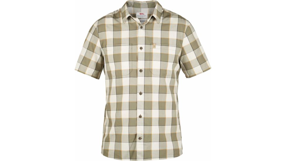 Fjallraven High Coast Big Check Short Sleeve Shirt - Men's-Chalk White-Large